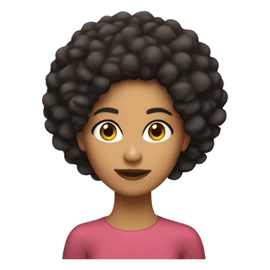 chica morena piel clara pelo afro sticker
