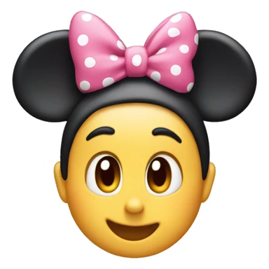 emoji with minnie mouse ears sticker