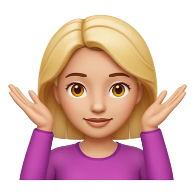 Apple-style 3D emoji of a cartoon woman with both hands placed at the sides of her forehead, as if pointing or highlighting the forehead area, cheerful and clear expression, colorful emoji style, no background. sticker