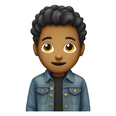 mysterious boy in denim jacket sticker