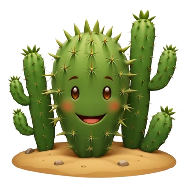 smiling cactus sticker