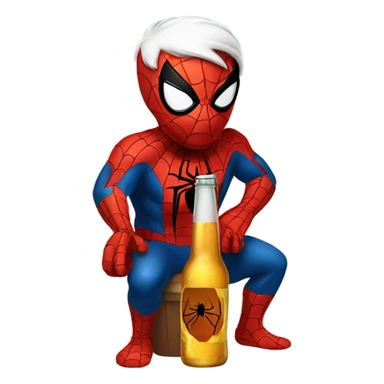 Spider-Man drinking a beer  sticker