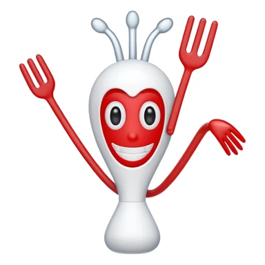 A fork mascot like forky in toy story sticker