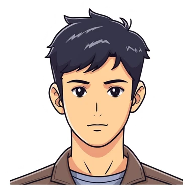 handsome male with black hair sticker
