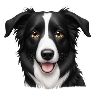 Border collie black half and white half face sticker