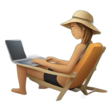 digital-nomad-working-at-beach sticker