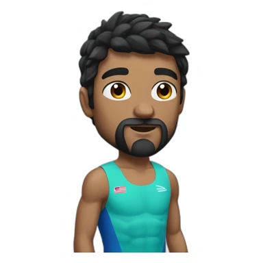 Swimmer googles muscles black hair and beard sticker