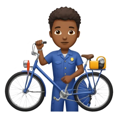 black man Bike Repair Mechanic sticker