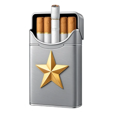 7 stars grey shining cigaret pack with a few cigaret inside sticker