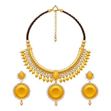 
Yellow thread necklace with two gold pendants, traditional Indian wedding thali sticker
