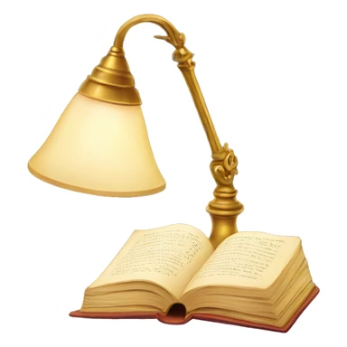 vintage lamp with open book sticker