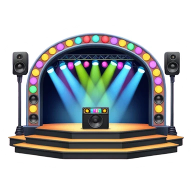 concert stage with colorful lights and speakers sticker