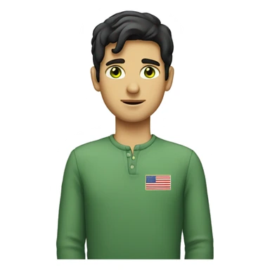 nostalgic white, green-eyed dark haired person reminiscing about their country.  sticker