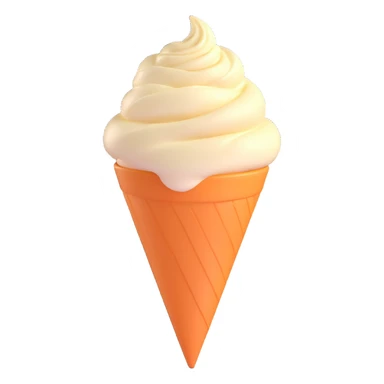 minimal vanilla gelato, inverted cone, no topping sticker