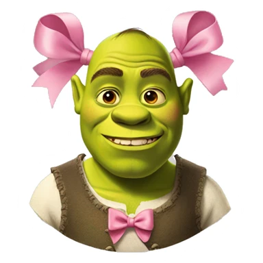 shrek with pink bow sticker