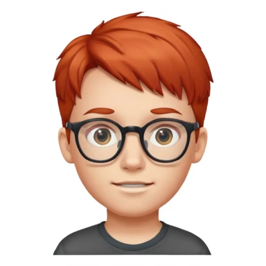 red haired kid with glasses sticker