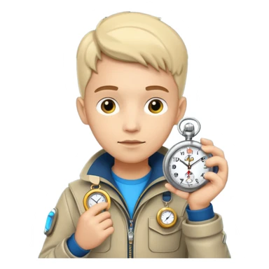 future Explorer with futuristic pocket watch sticker