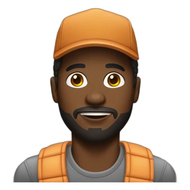 Black man wears a trucker outfit sticker