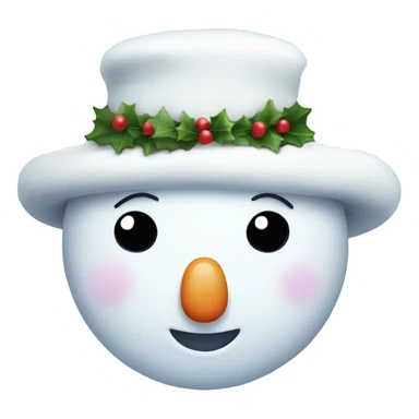 cute christmas Snowman face sticker