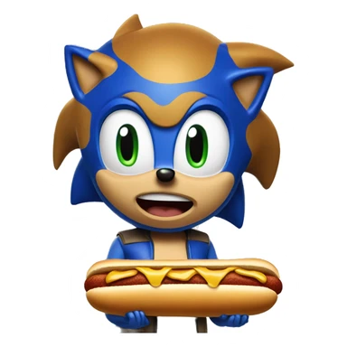 Sonic eating a chili cheese dog sticker