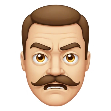 Angry with mustache sticker