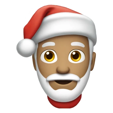 white man with gray goatee with Santa hat sticker