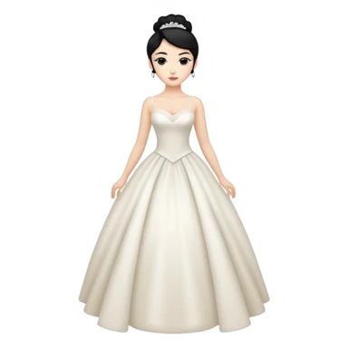 Chica blanca,cuerpo entero, vestido boda sexy, pelo negro y recogido sticker