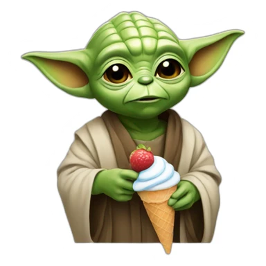 yoda holding ice cream sticker