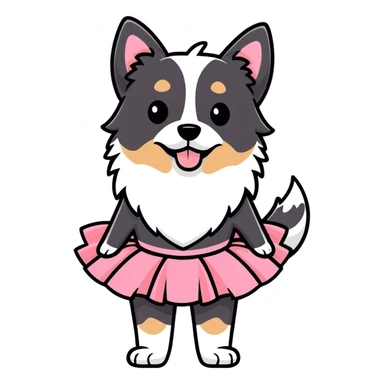 Dog wearing a tutu  sticker