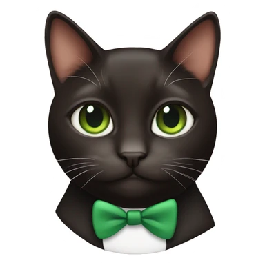 Cute Dark brown Tuxedo cat with green eyes sticker