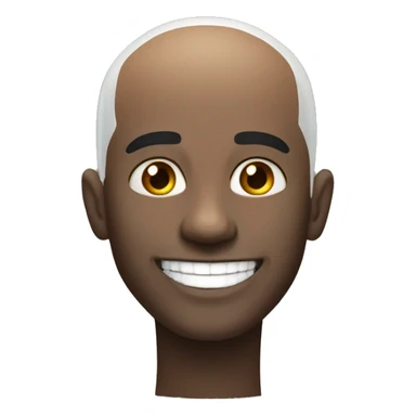 very attractive black bald head pretty white teeth smile  sticker