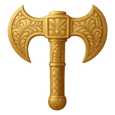 Recolor this weapon to a plated gold color with ornate engravings inlaid with diamonds. The gold should be rich and metallic, and the engravings should sparkle with diamond accents. Transparent background. sticker