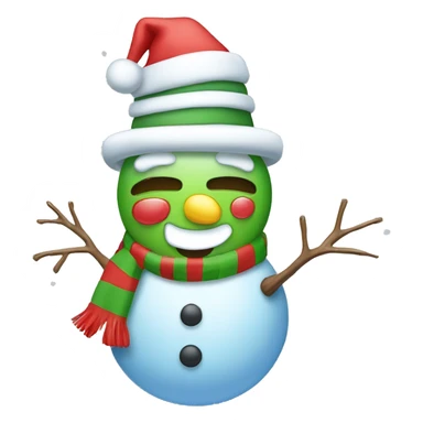 christmas emoji! christmas tree, snow, snowman, ice, happy sticker
