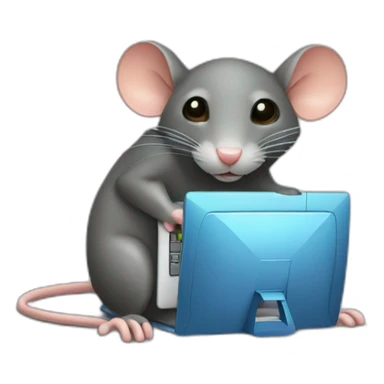 sewer rat hugging a computer disk sticker