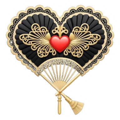 heart with a black lace fan sticker