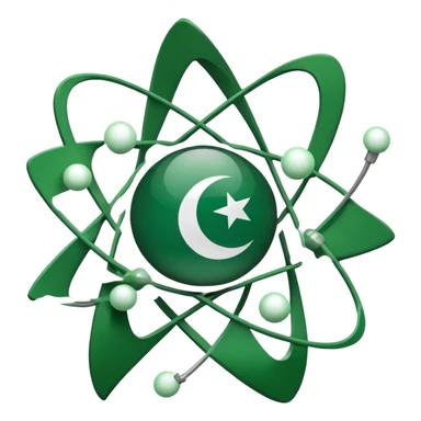 Pakistan flag with atom symbol representing nuclear capability sticker