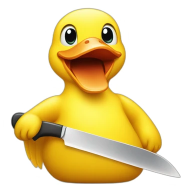 yellow duck holding a knife  sticker
