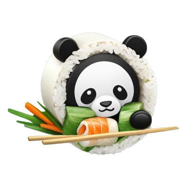 panda sushi sticker