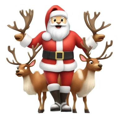 Santa with reindeer sticker