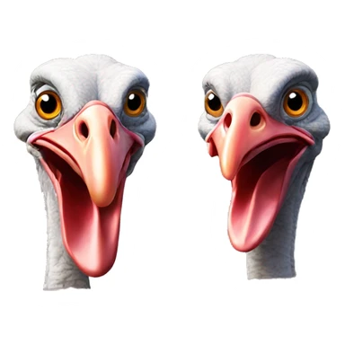 two turkeys heads with necks sticker