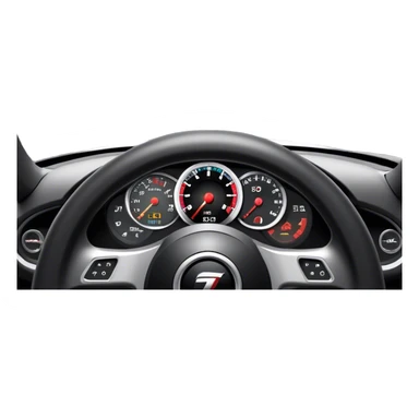 An icon showing a racing game interface, inspired by Grand Turismo. The design features a garage with a selection of high-performance cars, along with race track visuals in the background. Speedometer, lap timer, and other HUD elements add to the excitement. Transparent background sticker