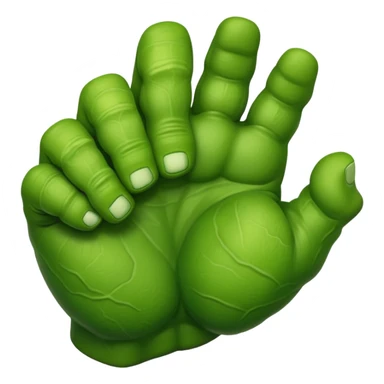 big muscular green cool hulks fist with  4 fingers sticker