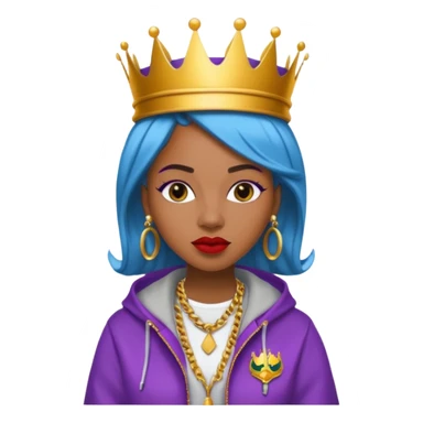Queen in a hip hop outfit sticker