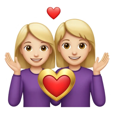 Two people holding half a heart up sticker