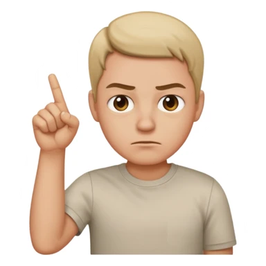 Emoji pointing behind itself with an unamused face sticker