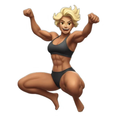 muscle witch raise jump high sticker