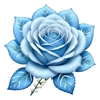 baby blue roses with white pearls and laces sticker