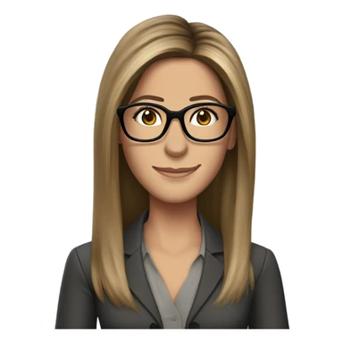 brunette elegant Jennifer Aniston wearing glasses and blue eyes  sticker