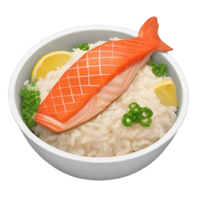 salmon rice bowl sticker