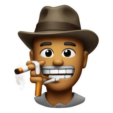 Face with whiskey and cigarette sticker